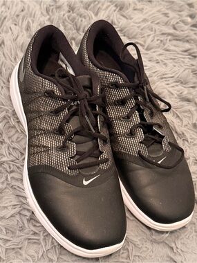 Size 7.5 - Nike Women's Lunar Empress 2 Golf Shoes Black Gray Low Top Lace Up